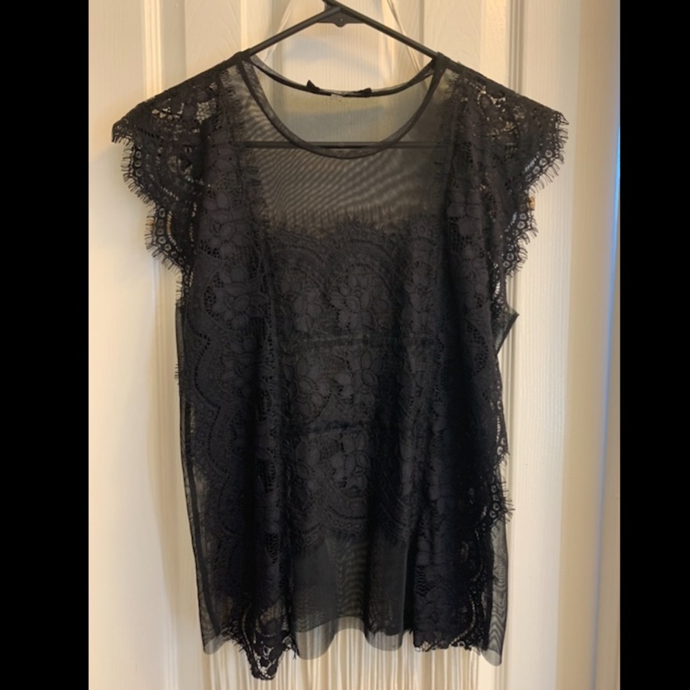 VICI sheer lace top (NWOT)
